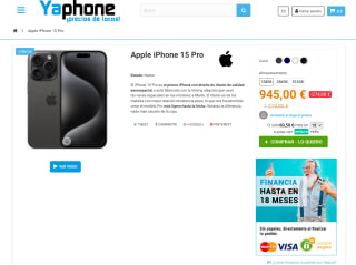 iPhone 15 Pro 128GB a tan solo 945€