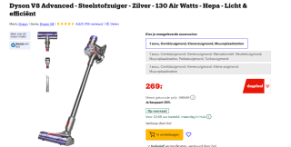 Dyson V8 Advanced draadloze steelstofzuiger voor €269 bij Bol