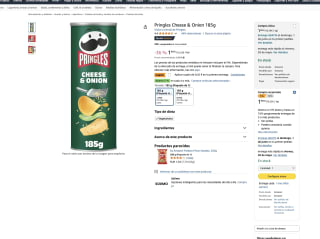 4 Pringles Cheese & Onion 185g por solo 5,48€