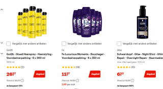 Tot 50% korting op Syoss, Taft, Gliss, Got2B en Fa bij Bol