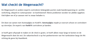 Gratis Wegenwacht Vakantiecheck via de ANWB