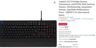 Logitech-G G213 Prodigy QWERTY US toetsenbord voor €35,90 met Amazon Prime