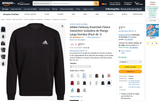 Sudadera Adidas manga larga para hombre por 21,99€