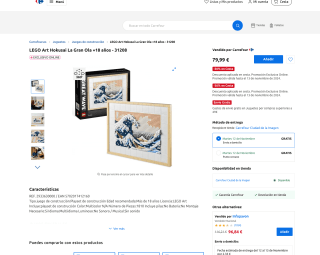 LEGO Art Hokusai La Gran Ola +18 años 31208 por solo 55,99€