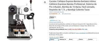 Marca Cecotec Cafetera Express Barista Baristeo Intima por 299€