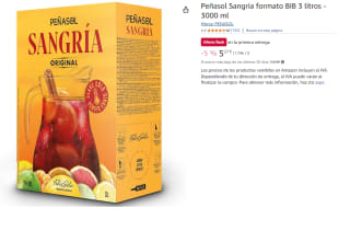 3 L de Peñasol Sangria formato BIB por 5.37€