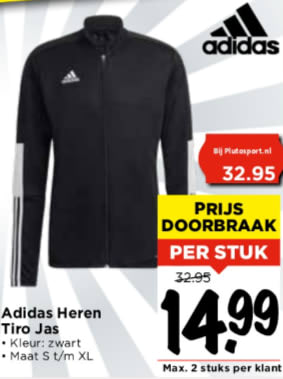 Adidas heren Tiro jacket voor €14,99 bij Vomar vanaf 31 maart