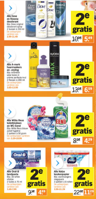 Albert Heijn Hamsterweken veel producten de 2de gratis