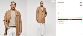 Abrigo lana reciclada hombre por 29,99€