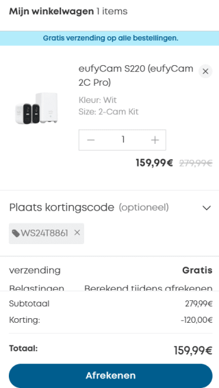 Eufycam 2C Pro - 2K Resolution - 2 beveiligingscamera's voor €159,99 dmv code bij Eufy