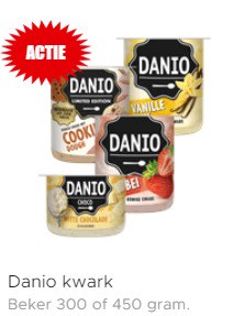 Alle smaken Danio kwark voor €1,19 bij Dirk