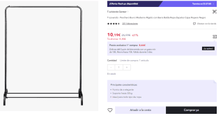 Ropero Burro Moderno Rígido para ropa y cajas zapatos por 10.19€ (Cuenta Nueva 5.1€)