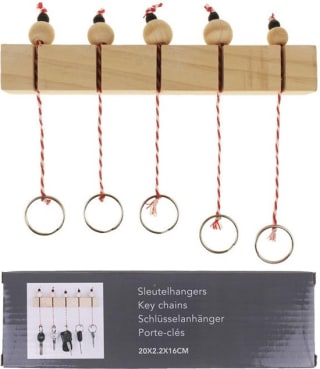 Houten sleutelrekje inclusief 5 sleutelhangers-Sleutelhouder voor €4,95 bij Bol.com