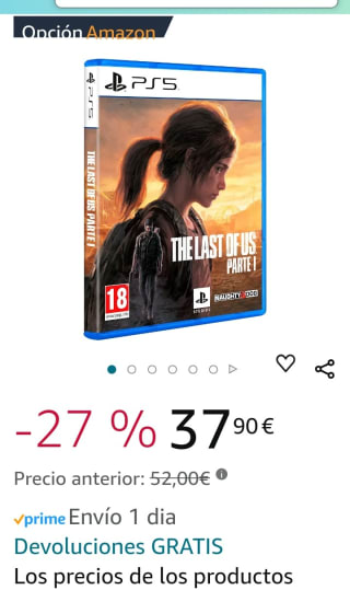 The Last of Us Parte 1 PS5 por 37,90€.