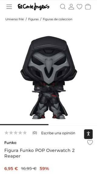 Funko Pop Overwatch 2 Reaper por 6,95€.