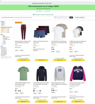 Descuento 50% Ropa y accesorios en Amazon