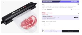 Maquina Envasadora de Alimentos + 9 bolsas por 11.05€ (Cuenta Nueva 6.63€)