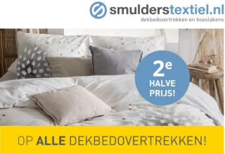 2e dekbedovertrek voor de halve prijs bij Smulderstextiel