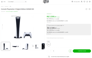 Console da Sony, modelo Playstation 5 de 825GB - R$ 3.599,91