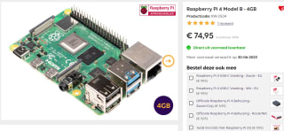 Raspberry Pi 4 Model B - 4GB voor €74,95 bij Kiwi-electronics