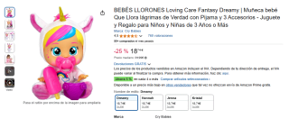 Bebés Llorones Loving Care Fantasy Dreamy por 18,74€ varios modelos