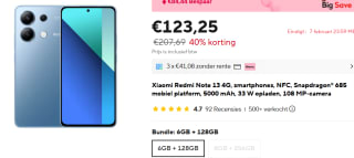 Xiaomi Redmi Note 13 4G - 6GB/128GB - Ice Blauw voor €123,17 bij Aliexpress