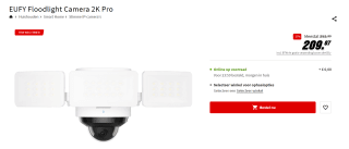 Eufy Floodlight 2K Pro camera voor €209,07 bij Media Markt