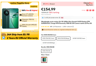 Realme 12+ - 8GB/256GB - Pioneer Green voor €154,99 bij Aliexpress