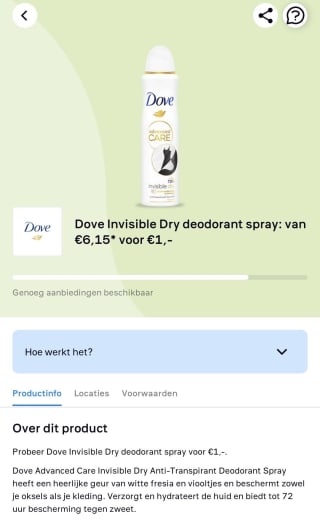 2 bussen Dove deo voor maar €1 via Scoupy cashback, alleen bij Plus!