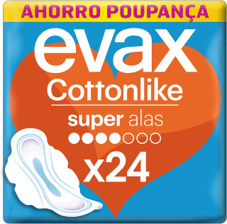 Evax Cottonlike Compresas con Alas, Super, 24 Unidades por 3,13€