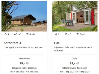 Vanaf €99 een weekend of midweek bij Roompot