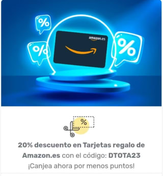 20% descuento en tarjetas Amazon
