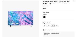 Samsung TV Crystal UHD 4K 2024 55CU7095 Smart TV de 55" con PurColor por 323,10€