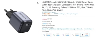 Ugreen 30W GaN mini USB-C voor €12,99 bij Amazon