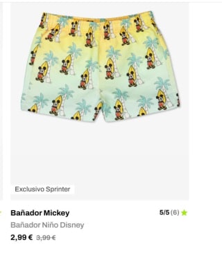 Recopilación bañadores para niño desde sprinter por 2,99€ (Productos oficiales)