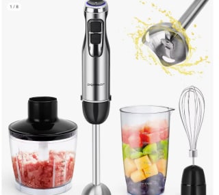 Batidora de Mano Aigostar , 6 Velocidades y Función Turbo con accesorios por 24,45€