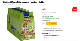 5 Kilo Vitakraft Menu Aroma Hamster voor €8,30 bij Bol