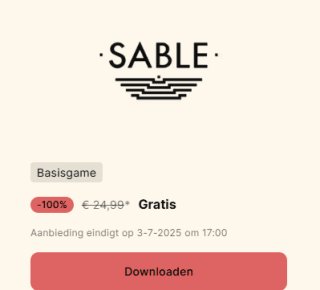 Sable gratis bij Epic Games