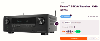 Denon AVR-S970H 7.2 8K AV receiver voor €469 bij Ibood