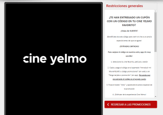 50% descuento entradas cine Yelmo