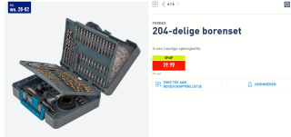 Ferrex 204-delige borenset in koffer voor €19,99 bij de Aldi