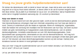 Gratis huisdieren hulpdienstensticker aanvragen bij Stichting DierenLot