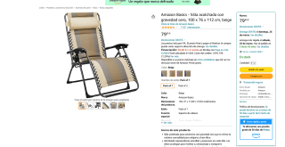 Silla acolchada con gravedad cero 100x 7-6x112 cm a solo 79,95€