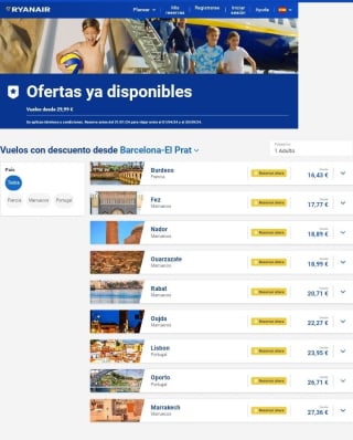 Ryanair Vuelos desde 29,99€ ida/vuelta en Verano.