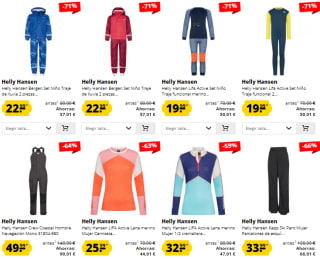 Hasta 70% descuento en ropa y calzado Helly Hansen