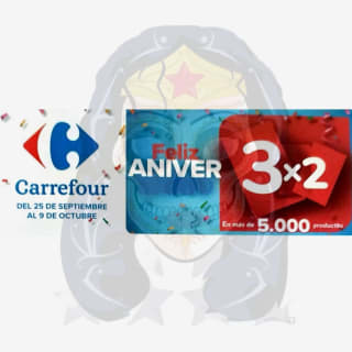 Folleto 3x2 Aniversario Carrefour del 25/09 al 09 octubre 2024