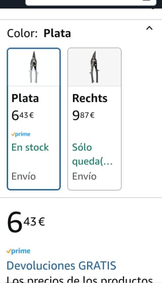 |KWB|Tijeras de hojalatero rectas 250 mm f. curvas anchas/corte recto corto por 6,43€