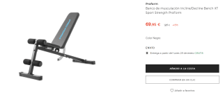 Banco musculación Incline/Decline Bench XT Sport Strength ProForm por 69,95€