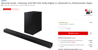 Barra de sonido Samsung 2020 modelo HW-T420 por 95.2€