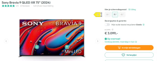 Sony Bravia 9 QLED XR 75" (2024) voor €3.099 bij Art and Craft